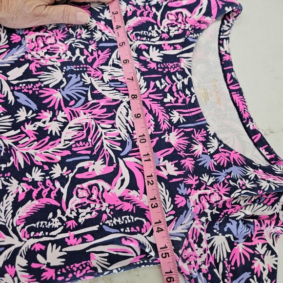 EUC Lilly Pulitzer Sophie Ruffle Dress Bright Navy Swing Of Things 3/4 Sleeve XS - Picture 8 of 13